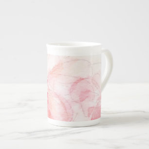 Pale Pink Floral Bone China Mug