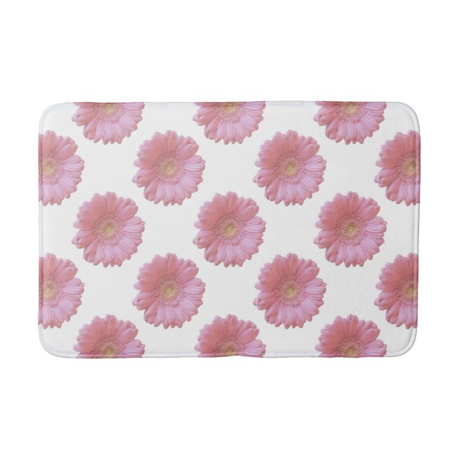 Pale pink gerbera daisy bath mat (Front)