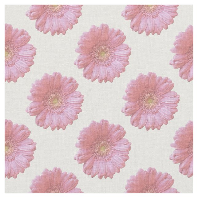 Pale pink gerbera daisy fabric (Close Up)