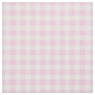 Pale Pink Gingham Check Fabric