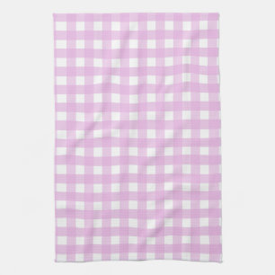 Pale pink gingham kitchen towel