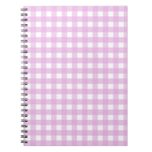 Pale pink gingham notebook