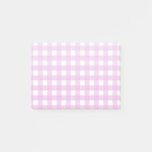 Pale pink gingham post-it notes
