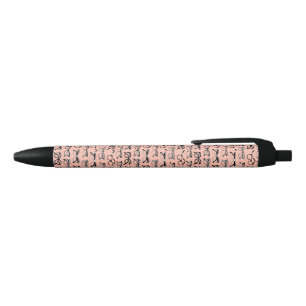 Pale Pink Glasses, Eyeglasses, Eyewear Black Ink Pen