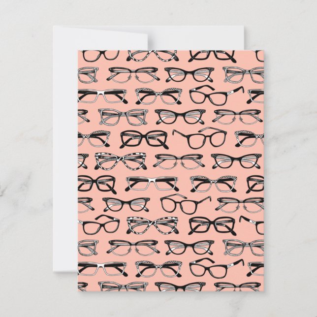 Pale Pink Glasses, Eyeglasses, Eyewear Card (Front)