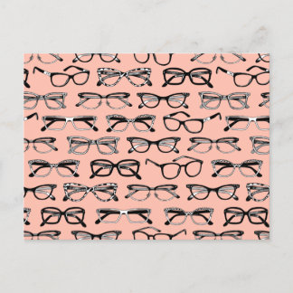 Pale Pink Glasses, Eyeglasses, Eyewear Postcard