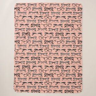 Pale Pink Glasses, Eyeglasses, Eyewear Sherpa Blanket
