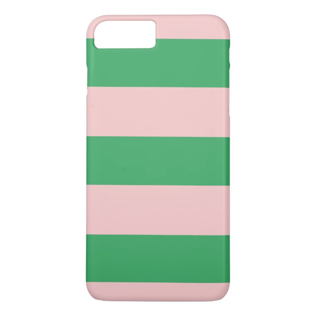 Pale Pink & Green Stripes iPhone Case (Back)