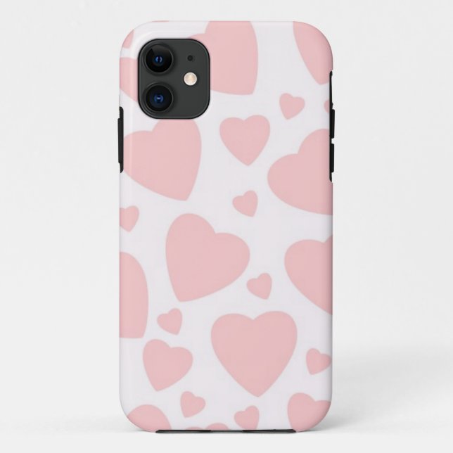 Pale Pink Hearts Case-Mate iPhone Case (Back)