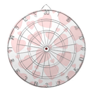 Pale Pink Hearts Dartboard