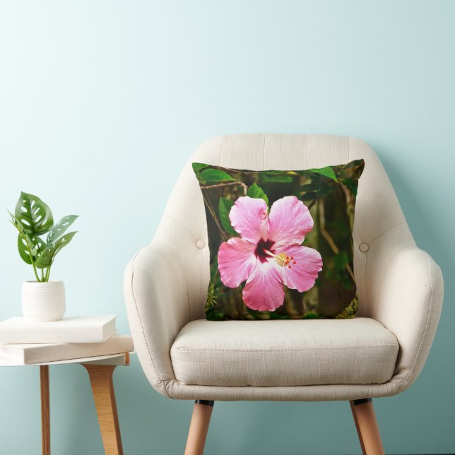 "PALE PINK HIBISCUS COUSSIN D'ACCENT DÉCORATIF" (Chaise)