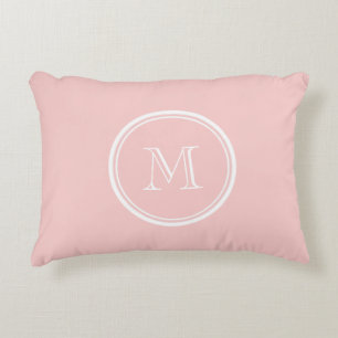 Pale Pink High End Coloured Monogram Decorative Pillow