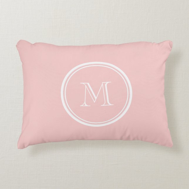 Pale Pink High End Coloured Monogram Decorative Pillow (Front)
