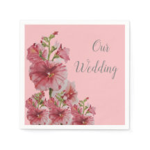 Pale pink holyhock floral wedding 