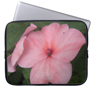 Pale Pink Impatiens Flower Laptop Bag