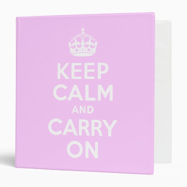 Pale Pink Keep Calm and Carry On Binder (Front/Inside)
