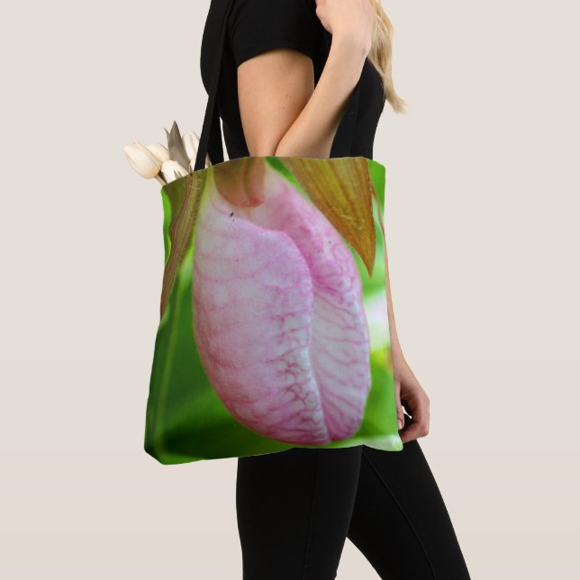 Pale Pink Lady Slipper Orchid Flower Close Up  Tote Bag (Close Up)