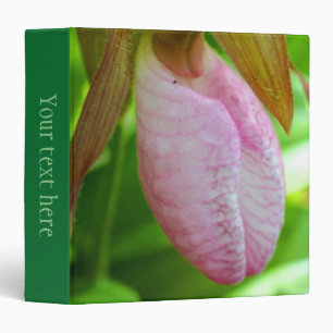 Pale Pink Lady Slipper Orchid Flower Personalized Binder