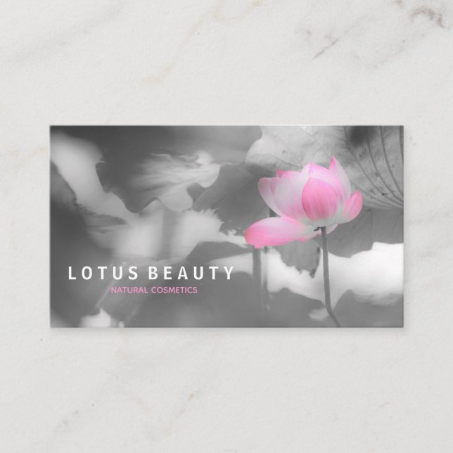 Pale Pink Lotus l Original Photography Business Card (Front)