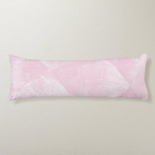 Pale Pink Minimal Geometric Ink Texture Body Pillow