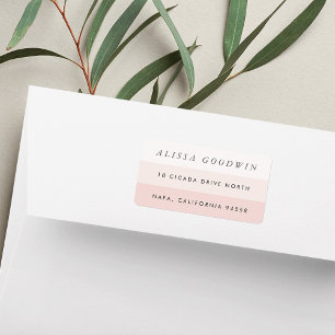 Pale Pink Modern Colorblock Return Address Label