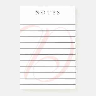Pale Pink Monogram Lined Notes