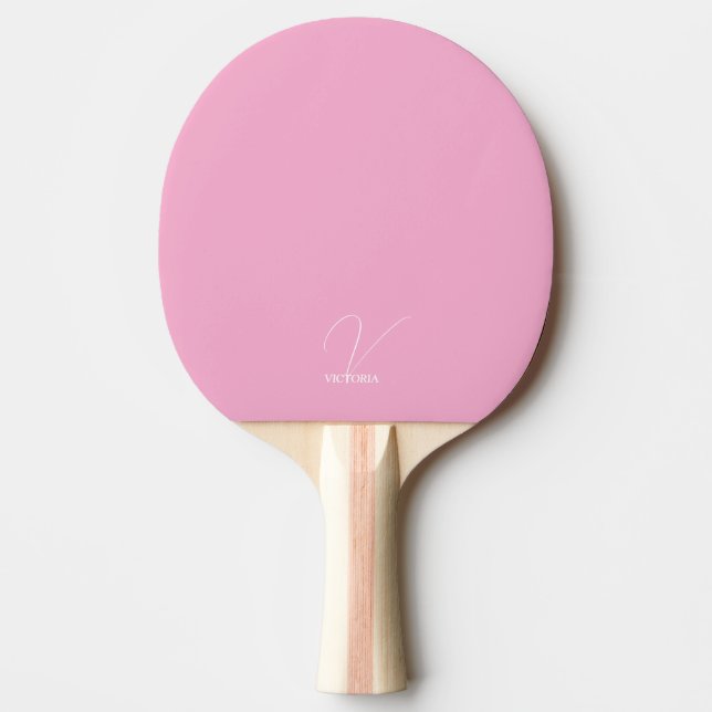 Pale Pink Monogrammed Ping Pong Paddle (Front)