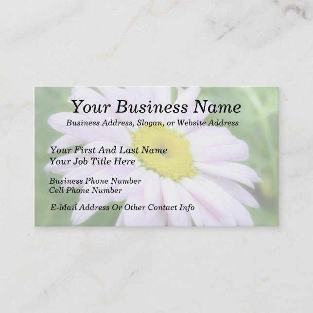 Pale Pink Painted Daisy Business Card (Front)