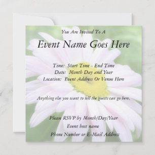 Pale Pink Painted Daisy Invitation