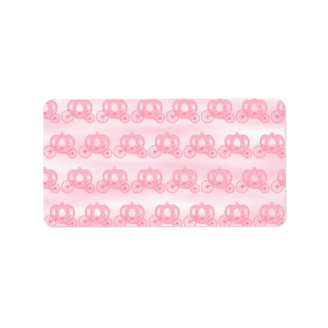 Pale Pink Pattern of Princess Carriages Label (Front)