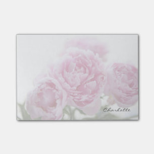 Pale pink peonies fade post-it notes