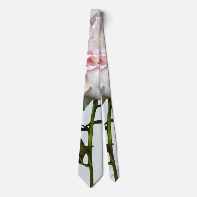 Pale Pink Peony and Bud Tie (Front)