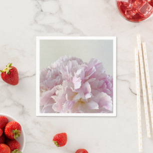Pale pink peony closeup napkin