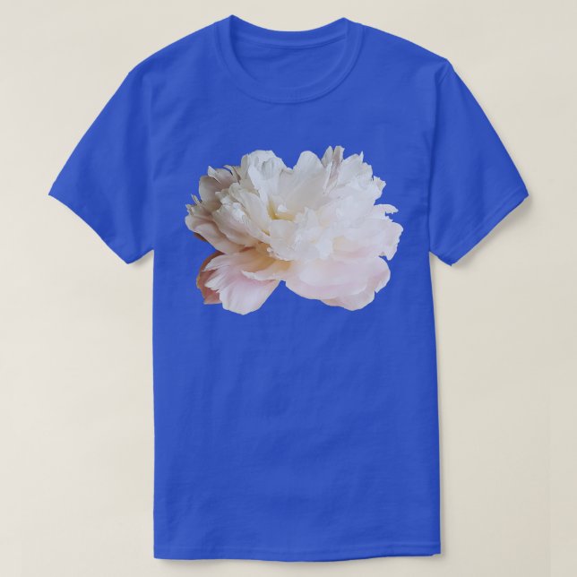 Pale Pink Peony Flower T-Shirt (Design Front)