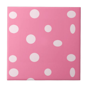 Pale pink polka dots on pink tile