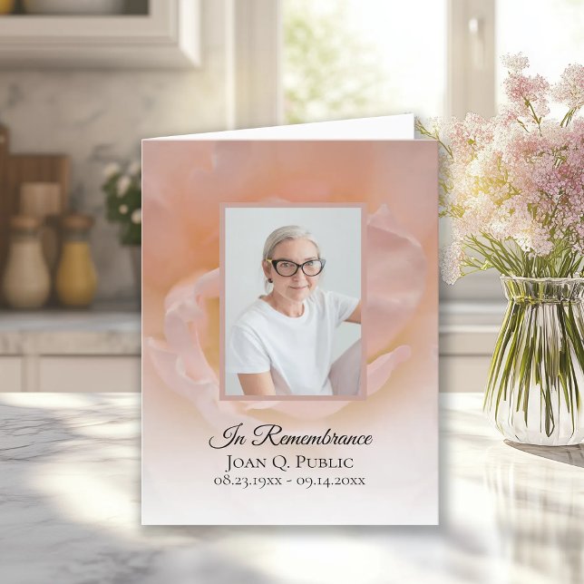 Pale Pink Rose Flower Petals Funeral Sympathy Thank You Card (Creator Uploaded)