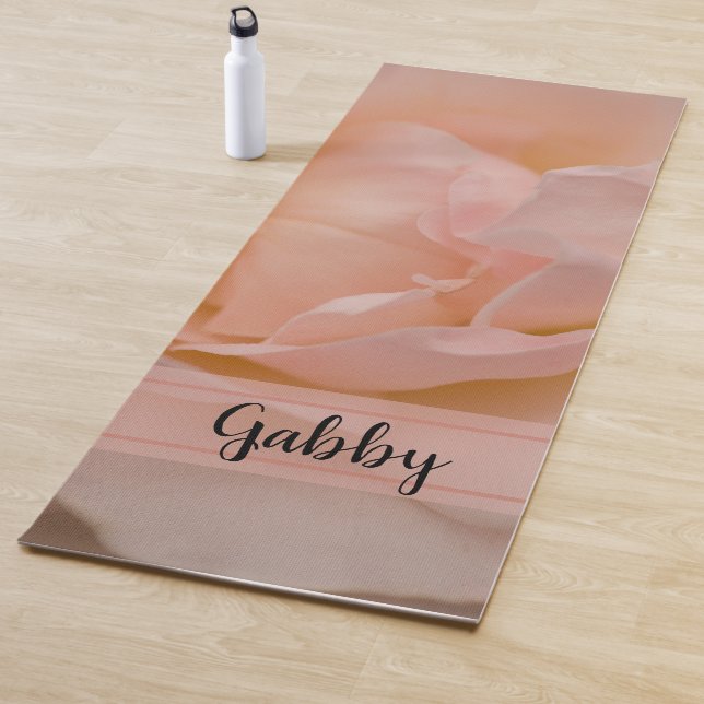 Pale Pink Rose Flower Yoga Mat (In Situ)