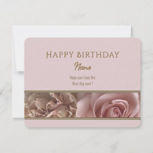 Pale Pink Rose Happy Birthday Greeting Card