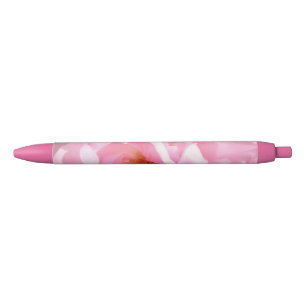 pale pink rose petals black ink pen