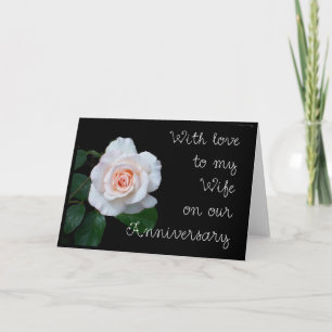 Pale Pink Rosebud Anniversary Card for Wife
