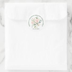 Pale Pink Roses Bouquet Classic Round Sticker