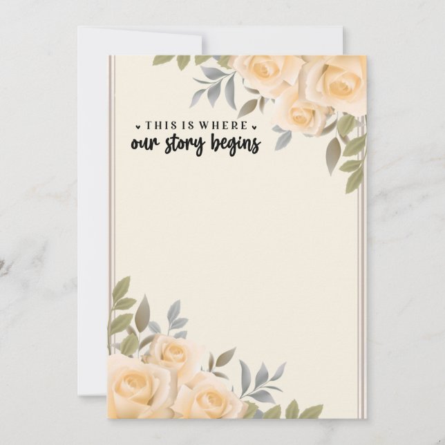 Pale Pink Roses This Is Where Our Story Begins (Front)