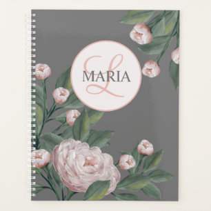 Pale Pink Roses With editable background Planner