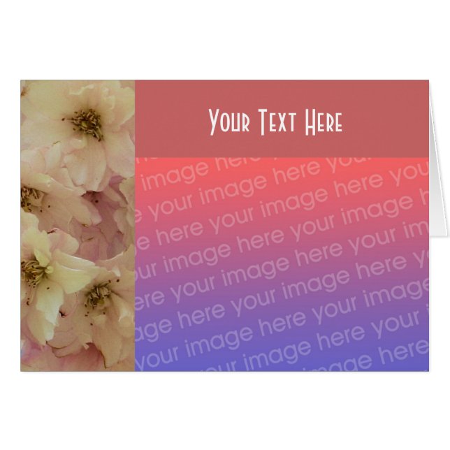 Pale Pink Spring Blossoms Floral Photo Card (Front Horizontal)