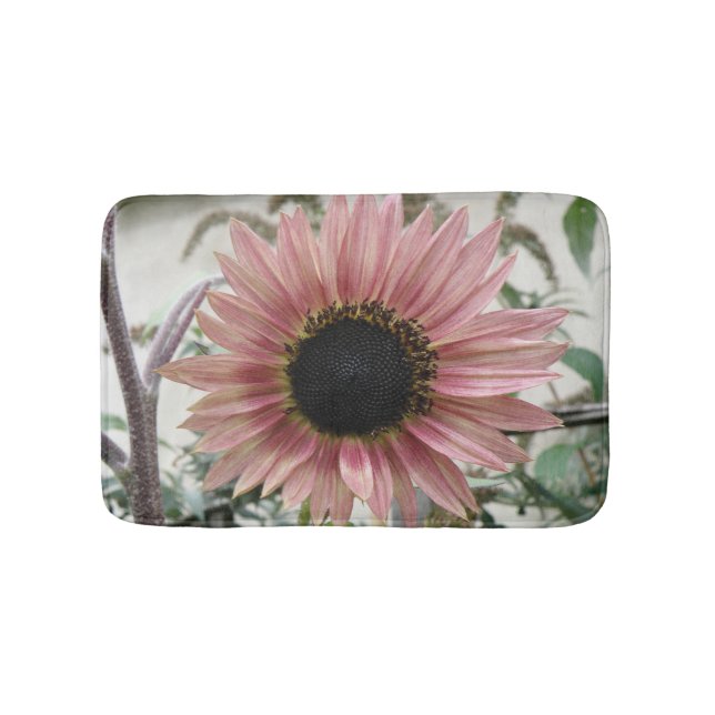 Pale Pink Sunflower Bath Mat (Front)