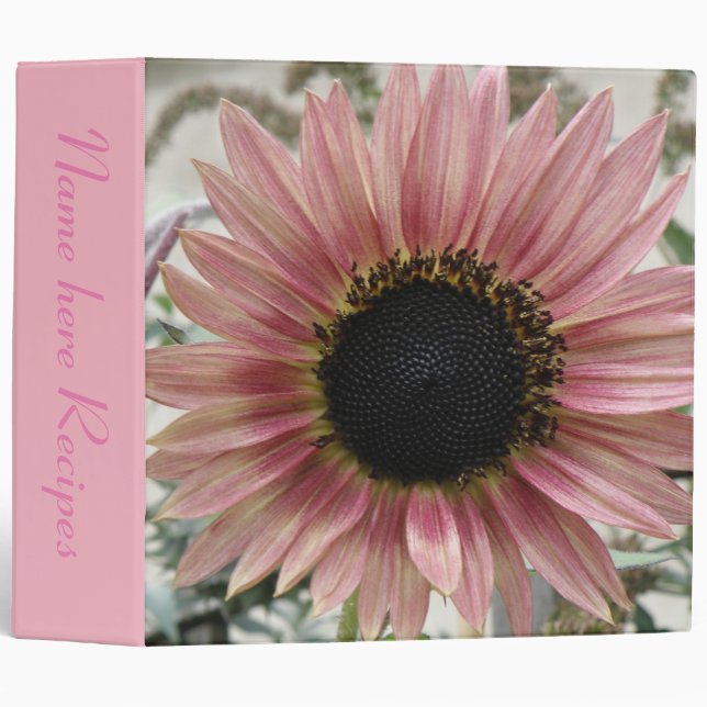 Pale pink Sunflower Custom Binder (Front/Spine)