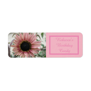 Pale Pink Sunflower Custom Food Label