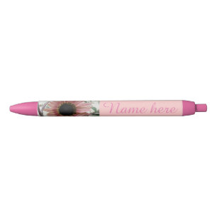 Pale Pink Sunflower Personalized Black Ink Pen
