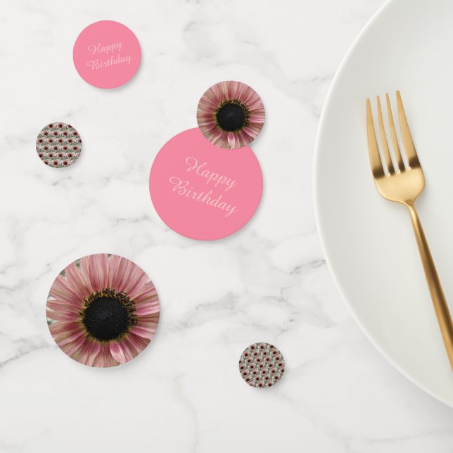 Pale Pink Sunflower Personalized Confetti (Group)