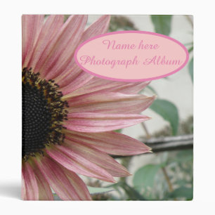 Pale Pink Sunflower Personalized Photograph Album Binder